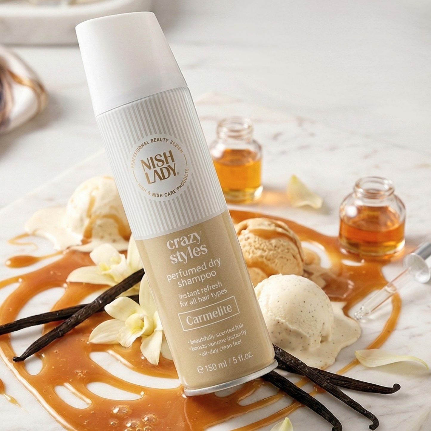 NishLady Perfume Dry Shampoo - Carmelite - 150ml